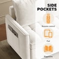 thumbnail image 5 of Rophefx 3-in-1 Pull Out Sofa Bed, Futon Sofa, Convertible Chenille Sleeper Chair Bed for Living Room,White, 5 of 8