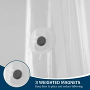 Debonair Waterproof PEVA Bathroom Shower Curtain Liner With Weighted Bottom - 72 x 72 ,Clear
