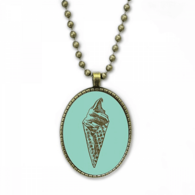 Chocolat Esquisse Cônes de Glace Collier Chaîne Vintage Perle Pendentif Bijoux Collection