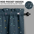 thumbnail image 5 of Kitchen Curtains 24 Inch Short - 3 Panel Set, Rod Pocket Window Curtain, 100% Polyester for Farmhouse, Cafe, Kitchen, Living Room, Bedroom, Galaxy & Space-Themed Design, Easy Wash, 5 of 6