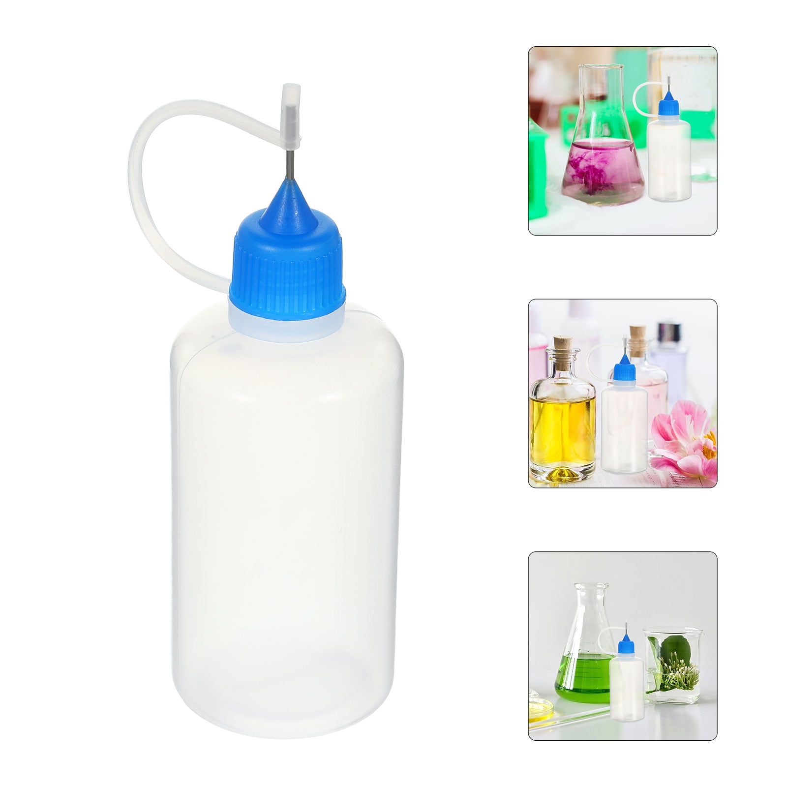 FRCOLOR 50 pcs Needle Tip Bottles Glue Dispenser Bottles Glue Bottles Needle Oil Bottles (50ml)