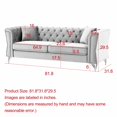 thumbnail image 3 of Atumon 82"L Sofa Couch, 3-Seat Couches and Sofas, Modern Velvet Upholstered Sofa with 2 Pillows and Metal Legs, Heavy Duty Couch Furniture for Home Living Room, 81.8"L x 31.8"W x 29.5"H, Gray, 3 of 10