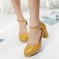 thumbnail image 1 of HOSHOSE Summer Womens Chunky Heel Sandals Wide Width Pointed Toe Adjustable Buckle Solid Color Casual Shoes, 1 of 3