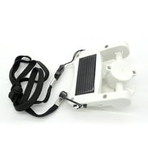 ORDDIART 1-Pack Solar Powered Handheld Fan with Clip-On Design, Portable White Plastic Fan for Hiking, Outdoor, Travel, and Camping