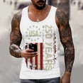 thumbnail image 2 of Vamuko 250th Anniversary Tanks Mens American Flag Graphic 1776 Tank Top Patriotic Sleeveless Baggy Shirt We the Peaple Striped Tees White S, 2 of 6