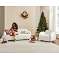 thumbnail image 2 of Merluxy Sofa, Modern Couch with Boucle Upholstered, 2 Piece Set, Couch for Living Room- Sherpa White, 2 of 6