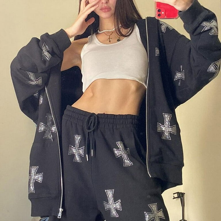 ☆韓国の人気☆【ETRE】☆STARS KNIT WIDE SWEAT PANTS☆ YCNYCHCHY Korean Fashion Cross Graphic Rhinestone Sweatpants