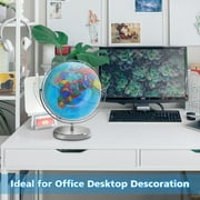 BSHAPPLUS 15.4 Tall Globe,Globe of the World with Stainless Stand,720 Spin World Globe for Kids Learning