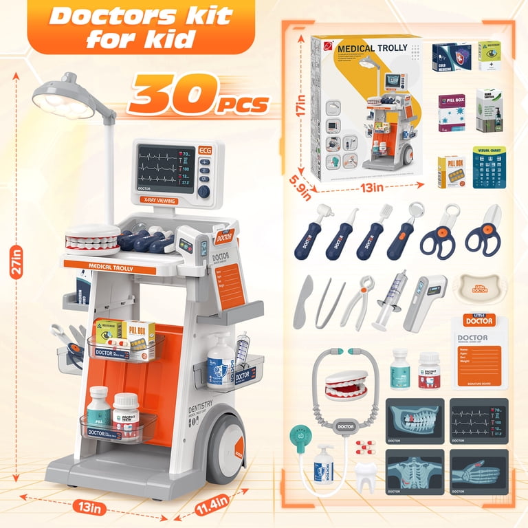 Huge Wave Doctor Kit for Kid, 30PCS Doctors Role Play Set Toy