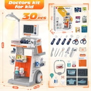 Huge Wave Doctor Kit for Kid, 30PCS Doctors Role Play Set Toy, Pretend Medical Station with Realistic LED Lights & Sounds, Christmas Boys & Girls Gift for Ages 3-6