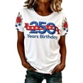 thumbnail image 5 of Women's 250th Anniversary Patriotic T-Shirt - Distressed American Flag Graphic Tee - Short Sleeve Crew Neck Top - USA Independence Day 2026 Casual Shirt White S, 5 of 6