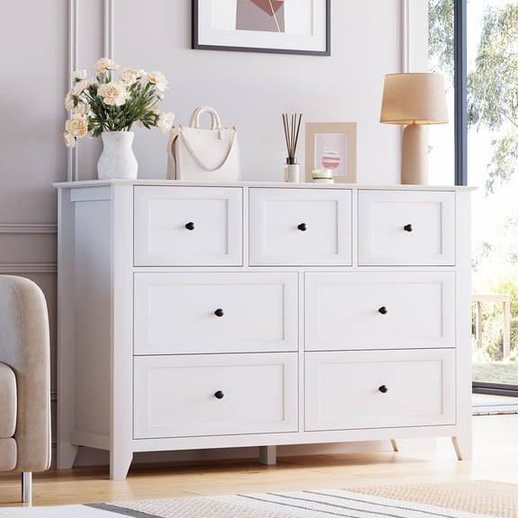 Danolapsi 7 Drawer Dresser for Bedroom, 54" Wide Large Dresser with Deep Drawers & Metal Knobs, Modern Wooden Chests of Drawers for Entryway, Hallway