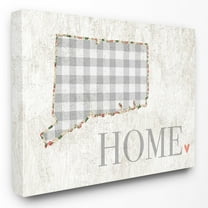 The Stupell Home Decor Collection Gingham Connecticut Heart and Home Wall Art