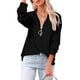 thumbnail image 1 of Túnica con cremallera para mujer, blusas de manga larga con cuello en V profundo, blusas holgadas informales, trajes de verano, negro, xl Noticed AP003810-04, 1 of 5