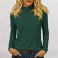 thumbnail image 7 of Mock Neck Tops Thermal Baselayer Shirt Derong Soft Warm Turtleneck Thermal Fleece Lined Base Layer Tops Basic Solid Undershirts 2026 Fashion Thermal Long Sleeve Tops for Women Blackish Green L, 7 of 7
