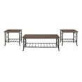 thumbnail image 1 of Linon Anders 3 Pc Metal and Wood Occasional Table Set Plank Style Tops in Brown, 1 of 12