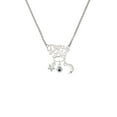 thumbnail image 2 of Delight Jewelry Silvertone Mini Paw with Black Crystal Silvertone Dream Big Pendant Necklace, 25", 2 of 4