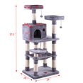 thumbnail image 2 of Vivifying 57 inch Cat Tree, Cat Condo Tower with Scratching Posts, Play House, Pet Hammock(Gray), 2 of 9