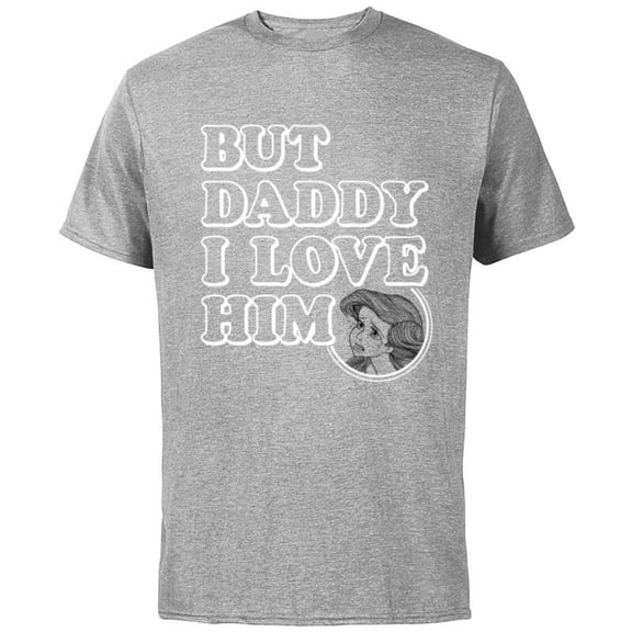 Disney Princess Ariel Tears But Daddy I Love Him - Short Sleeve Cotton T-Shirt for Adults - Customized-Athletic Heather