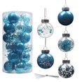 thumbnail image 1 of 30Pcs Shatterproof Clear Plastic Christmas Ball Ornaments Decorative Xmas Balls Baubles Set with Stuffed Delicate Decorations 2.4", 1 of 5
