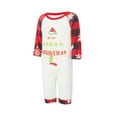 thumbnail image 3 of Elippeo Christmas Family Pajamas Matching Set Cartoon Letter Print Raglan Sleeve Tops and Elastic Plaid Pants Loungewear, 3 of 10