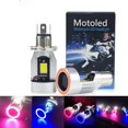thumbnail image 2 of Moto lampu motor H4 Faros Delanteros De Motocicleta BA20D H6M Niebla 30W 12/24V DRL Luz Ángel LED Bombilla De Ojos, 2 of 4