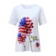 thumbnail image 3 of Moda para mujer Tops Printe Casual Loose Fit Camisetas Blusa Estampado de cuello redondo Camisa Fridja hjk654, 3 of 4