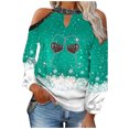 thumbnail image 1 of Camisas Navideñas Para Mujer, Camisetas de Manga Larga, Estampado de Otoño, Farol Erógeno, Jersey Sin Tirantes, Blusa Con Hombros Descubiertos Odeerbi ODB207750, 1 of 4