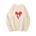 thumbnail image 5 of cocolona Womens Valentines Sweatshirts Casual Loose Crew Neck Long Sleeve Shirts Fashion Heart Print Pullover Tops Graphic Sweatshirts, 5 of 7