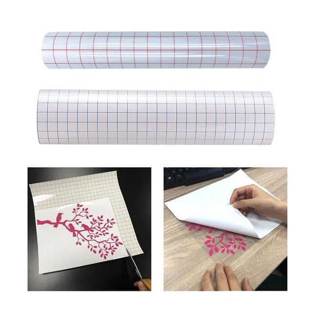 2 de papel de transferencia de vinilo con rejilla de 12 pulgadas x 5 pies para calcomanías, pegatinas de ventanas Macarena Papel de transferencia