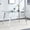 Chrome+Transparent, variant on Modern Minimalist Rectangular Tempered Glass Dining Kitchen Table with Metal Legs Easy Clean Glass Tabletop for 4-6 Dining Room, Living Room, Office, Can be Used as Desk