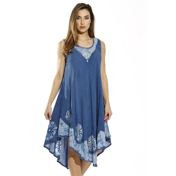 Riviera Sun Dress / Dresses for Women (Denim / Blue, 3X)