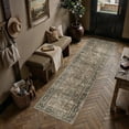 thumbnail image 4 of BERTHMEER 3'x10' Runner Rugs for Hallway Bedroom Entryway Kitchen Washable Non Slip Vintage Oriental Traditional Indoor Runner Rugs,Brown, 4 of 9