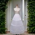 thumbnail image 3 of Yokua Women's Victorian Crinoline Hoop Bustle Cage Pannier White Petticoat Slip, 3 of 10