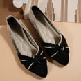 thumbnail image 3 of Women’s Wide Fit Breathable Knit Flats Slip On Shoes, Comfortable Low Heel Bow Detail Work Shoes, Lightweight Stretchy Loafers for Office Casual Daily Wear, 3 of 8