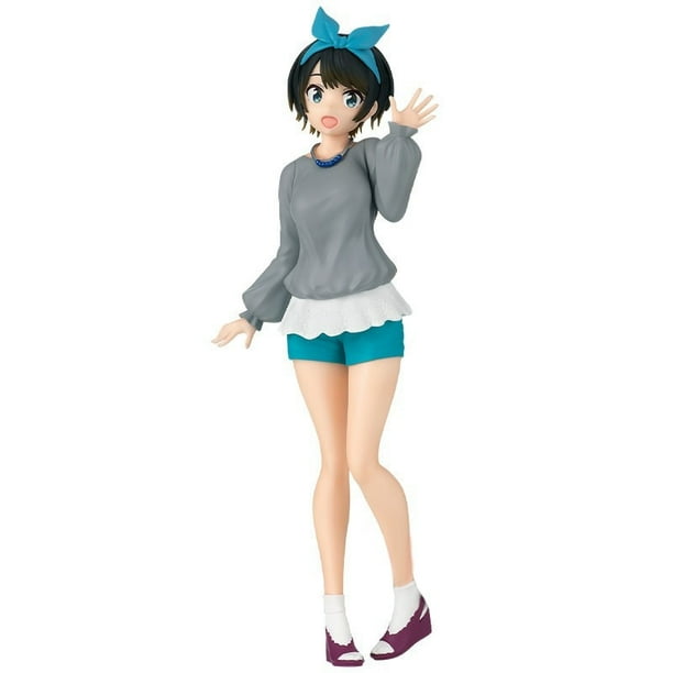 Figura de Anime de 18CM, novia por alquiler, Sarashina Ruka, ropa informal, pantalones cortos azules, lazo lindo, Pose Kawaii, modelo de pie, muñecas de juguete de PVC