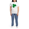 thumbnail image 4 of CafePress - Ireland Irish Clover Women's Light Pajamas - Women's Short Sleeve Print T-Shirt and Pants Light Cotton Pajama Set, 4 of 7