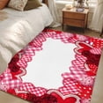 thumbnail image 4 of Area Rug for Living Room, Valentine's Day Non-Slip Indoor Large Carpet for Bedroom/Dining Room, Pink Buffalo Plaid Love Hearts Roses Washable Low-Profile Rectangle Floor Mat Runner Rugs - 3 x 5 Ft, 4 of 8