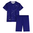 thumbnail image 4 of Sakmal Pajamas for Women Trendy Elbow-Length Blue Shorts Pant Graphic Loose Fit Comfy Nightwear Tops for Ladies, 4 of 5
