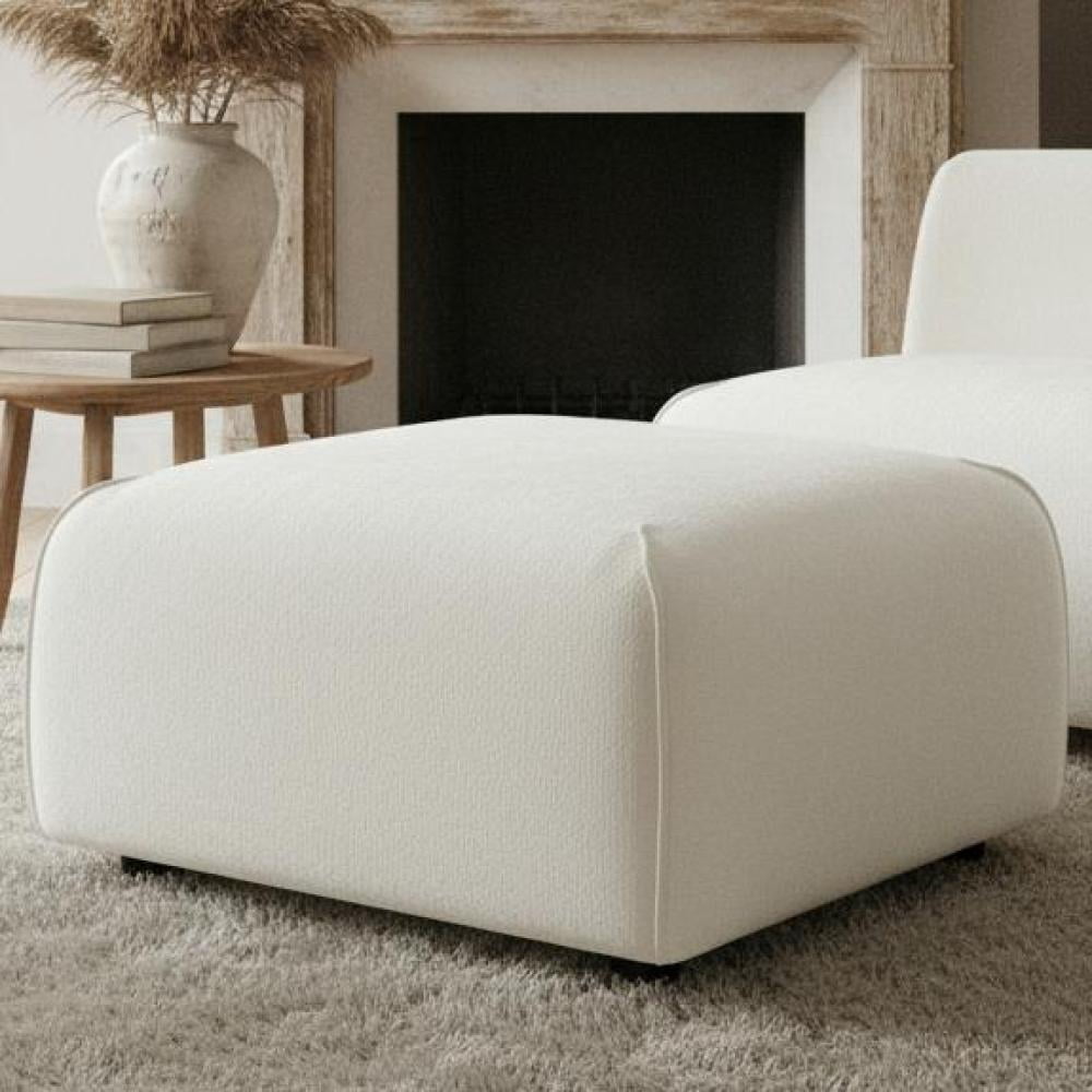 Plush Square Ottoman - Multi-Functional Extra Seating for Living Room, Bedroom, Home Office - Upholstered Footrest Stool with Soft Padding for Relaxation