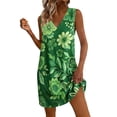 thumbnail image 2 of QUNYINEY A Line Summer Sundresses for Women Mini Floral Sleeveless Tank Dress Loose Fit V Neck Vacation with Pockets Casual Dresses, 2 of 7