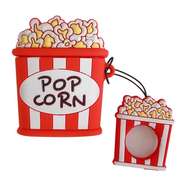 Funda para Airpods de palomitas de maíz para Airpods 1 y 2, lindo personaje de dibujos animados divertido en 3D, funda catalizadora de silicona suave, diseño de llavero divertido, estuches de moda para niñas, niños, adolescentes, Airpods-palomitas de maíz- Sailing Electrónica