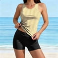 thumbnail image 2 of Hurxie High Neck Tankini Tops for Women Modest Swim Shirts with Bra Swimsuits Tank Only Bathing Suit Top No Bottom Yellow,M, 2 of 6