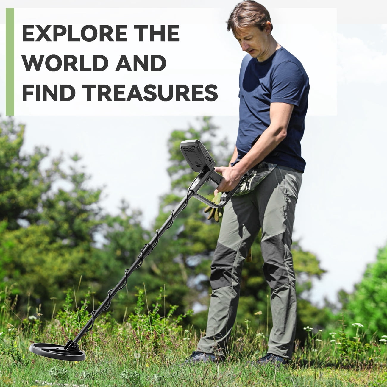 Metal Detector for All Ages: Waterproof Design for Gold Hunting, Reliable Anti-Interference Technology, Clear LCD Screen, Multiple Modes, IP68 Coiled Head