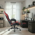 thumbnail image 3 of CELTOSS Red Office Gaming Chair with Footrest & Lumbar Support, Ergonomic Adjustable Computer Chair with Swivel Seat & Headrest, 3 of 12