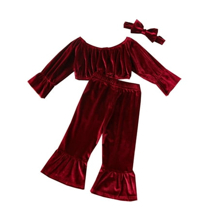 

KI-8jcuD Girls Rompers Size 8-10 Toddler Girls Winter Long Sleeve Fleece Tops Pants With Headband 3Pcs Outfits Clothes Set For Babys Clothes New Born Stuff Checker Pants New Photo Prop Crib Girls Ou
