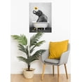 thumbnail image 4 of Elephant Canvas Wall Art Decor Funny African Animal With Yellow Sunflower Artwork Picture Abstract Painting for Bedroom Living Room Bathroom Office Home Decor Framed Ready to Hang, 16x24 Inches, 4 of 6