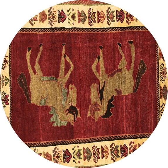 Ahgly Company Indoor Round Animal Brown Traditional Area Rugs, 7' Round