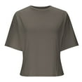 thumbnail image 7 of Dxzfnsa Women's Crop Tops Summer Short Sleeve Cotton Round Neck Casual Loose Cropped T-Shirts Solid Basic Tees XS-5XL, 7 of 7