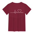 thumbnail image 6 of MIXUE Womens Summer Tops Heart Print Crew Neck Short Sleeve Fashion Casual Shirts For Women T-shirts Streetwear,Red,XL, 6 of 6
